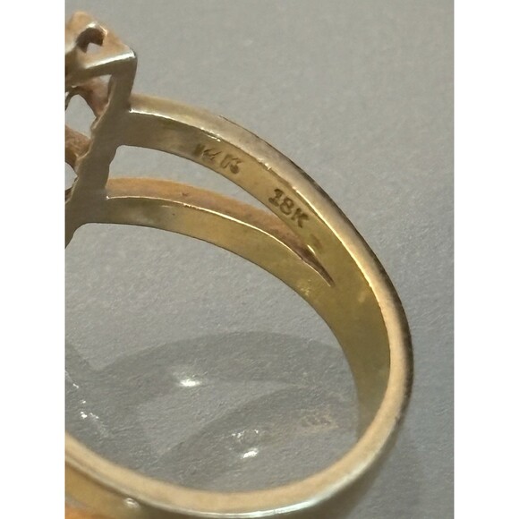 Vintage 14k and 18k Gold Step Ring Size 7.5 - Picture 3 of 9